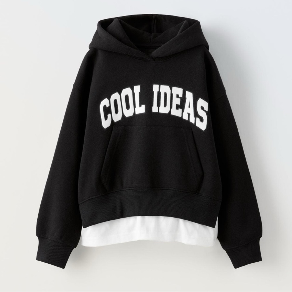 MIXED FLOCK TEXT SWEATSHIRT